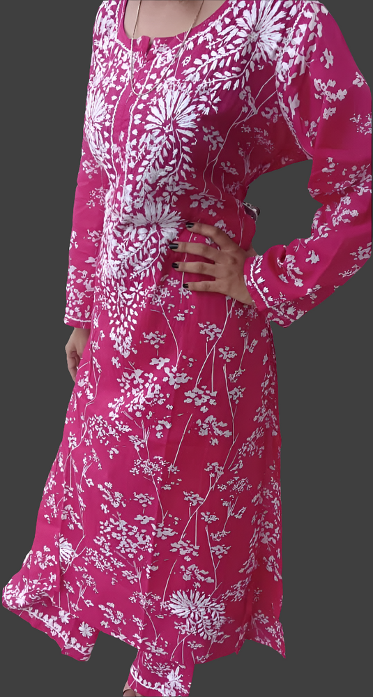 Malmal printed chikankari Plazzo set Ready to ship
