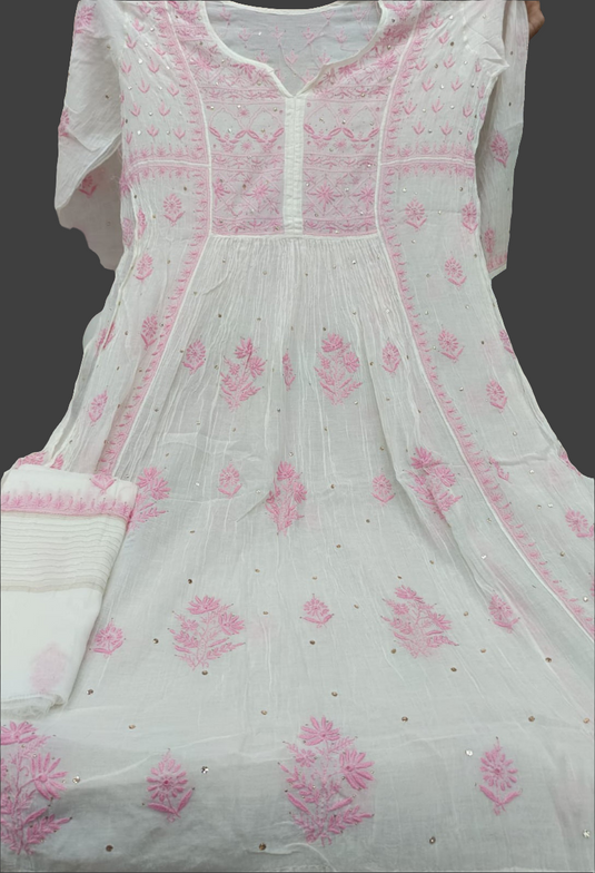 Mul chandari gown with dupatta and mukesh work Ready to ship - similar available