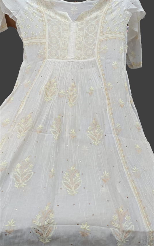 Mul chandari gown with dupatta and mukesh work Ready to ship - similar available