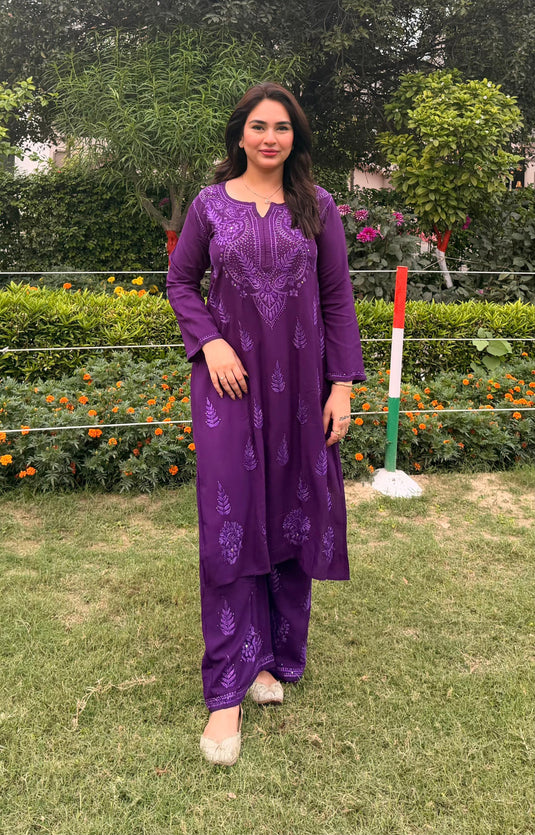 Chikankari Rayon Plazzo set (similar available) Ready to ship