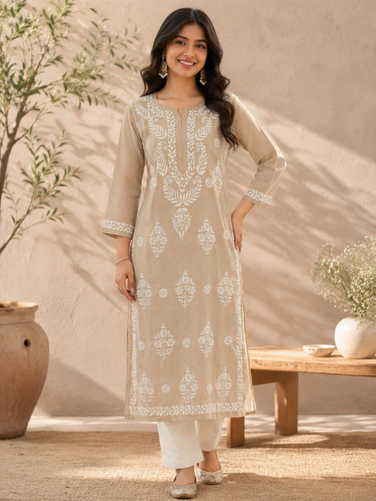 Mul Chanderi chikankari kurti, similar available - Ready to ship