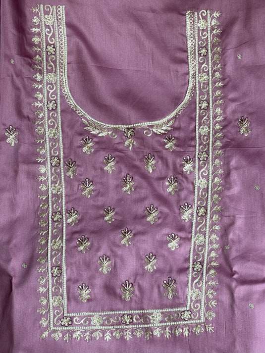 Elegant lavender Aari hand Embroidery Suit