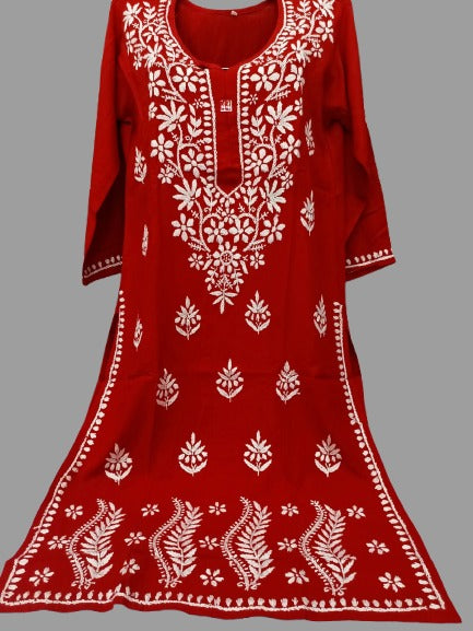 Long Rayon chikankari kurti - similar available Ready to Ship