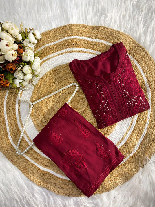 Chikankari Rayon Plazzo set (similar available) Ready to ship