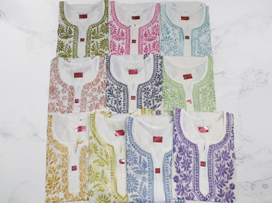 Chikankari Color dhaga short top