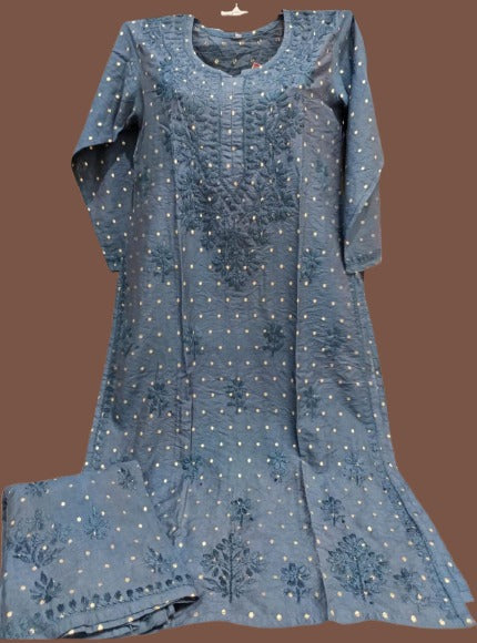 Chikankari chanderi booti plazo set - Similer available - Ready to Ship