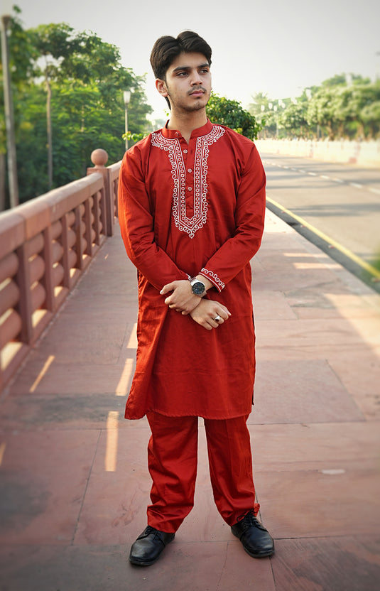 Men's Co ord set hand Embroidered with beads Aari work