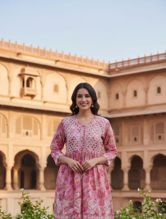Short kota cotton chikankari kurti - Similar available - Ready to ship