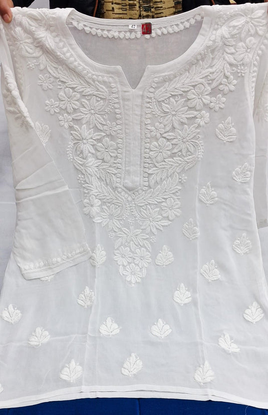 Viscos Georget Chikankari ghass patti kurti - Ready to ship - Similar available