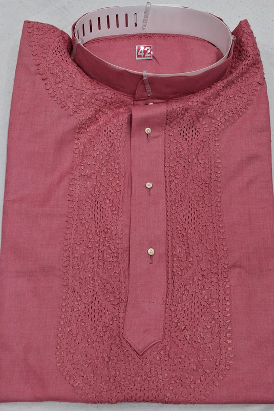 Men's cotton chikankari kurta: Ready to dispatch