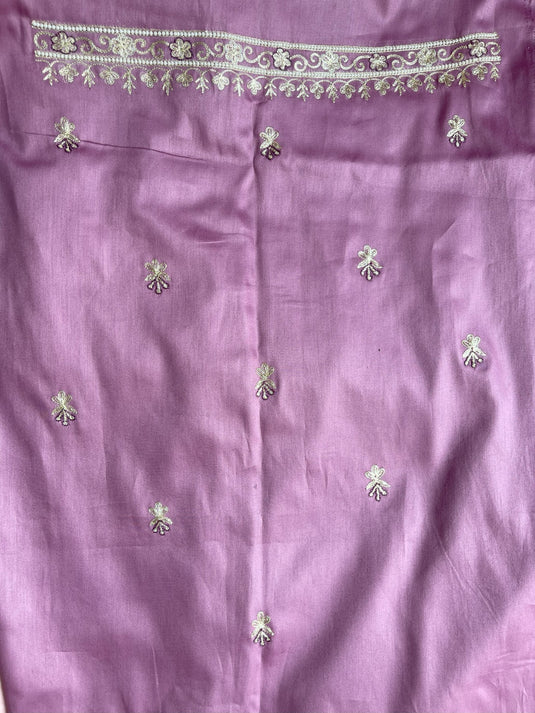 Elegant lavender Aari hand Embroidery Suit