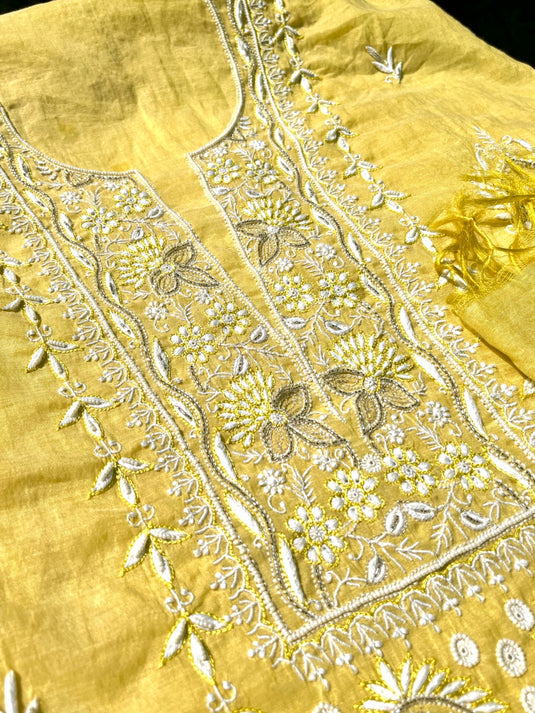 Elegant Aari chikankari hand Embroidery Suit Ready to ship