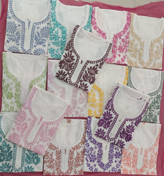 Rayon chikankari Kurti with shaded dhaga, Similar available - Ready to ship