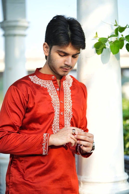 Men's Co ord set hand Embroidered with beads Aari work