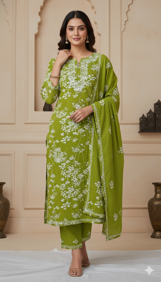 Rayon printed chikankari Plazzo set - Similar available - Ready to ship