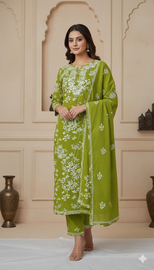 Rayon printed chikankari Plazzo set - Similar available - Ready to ship