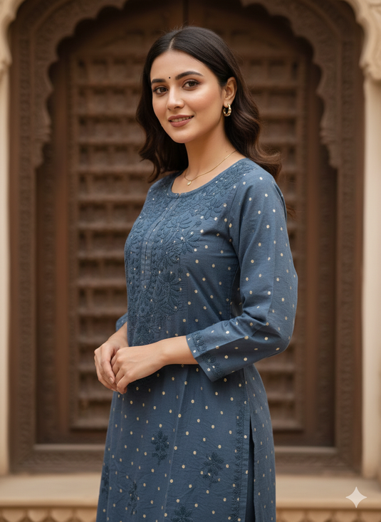 Chikankari chanderi booti plazo set - Similer available - Ready to Ship