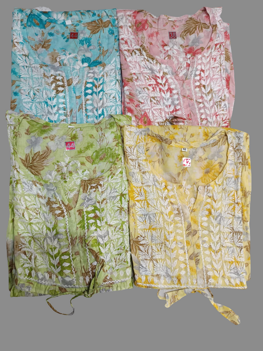 Mul chikankari Top