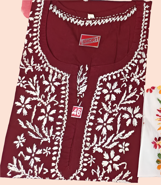 Chikankari short top Ready to ship