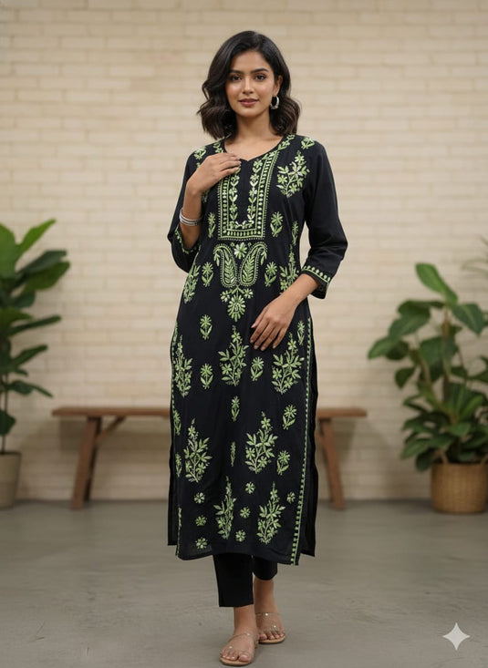 Rayon chikankari kurti - Similar available - Ready to ship