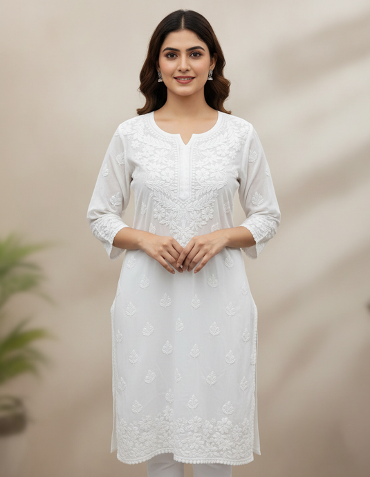Viscos Georget Chikankari ghass patti kurti - Ready to ship - Similar available