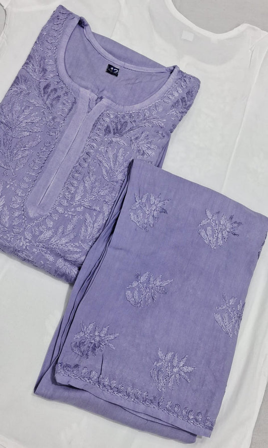 Rayon chikankari kurti plazo set: Ready to ship