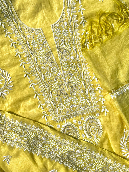 Elegant Aari chikankari hand Embroidery Suit Ready to ship