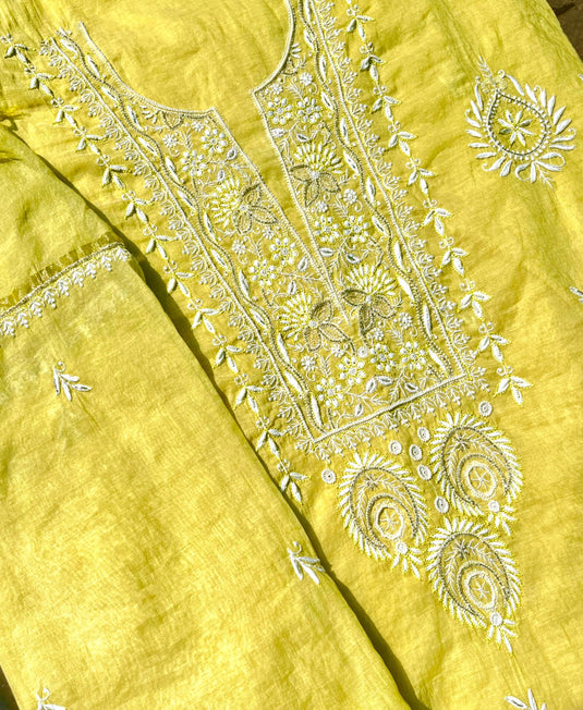 Elegant Aari chikankari hand Embroidery Suit Ready to ship