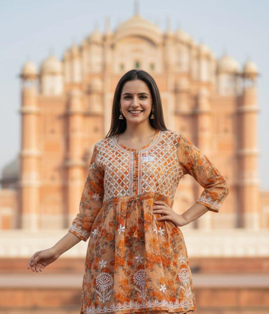 Short kota cotton chikankari kurti - Similar available - Ready to ship
