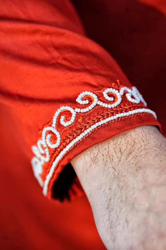 Men's Co ord set hand Embroidered with beads Aari work