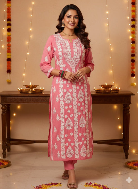 Modal long kurti heavy work
