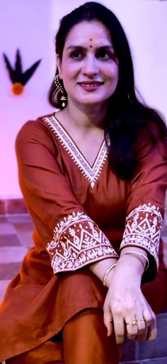 Co ord set Aari hand embroidered