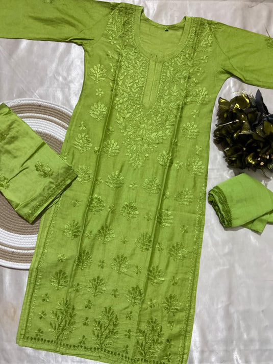 Chanderi 3 pcs set - Ready to ship - Similar available
