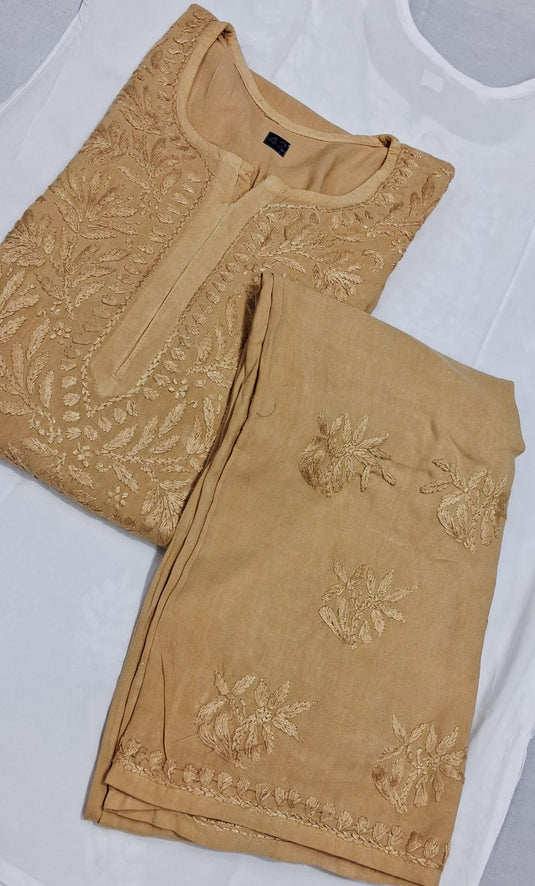 Rayon chikankari kurti plazo set: Ready to ship