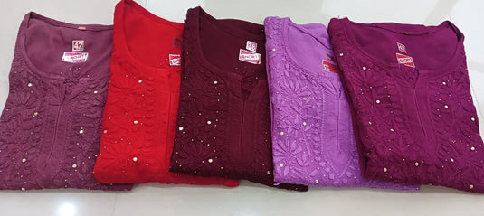 Chikankari Rayon plazzo set with mukesh