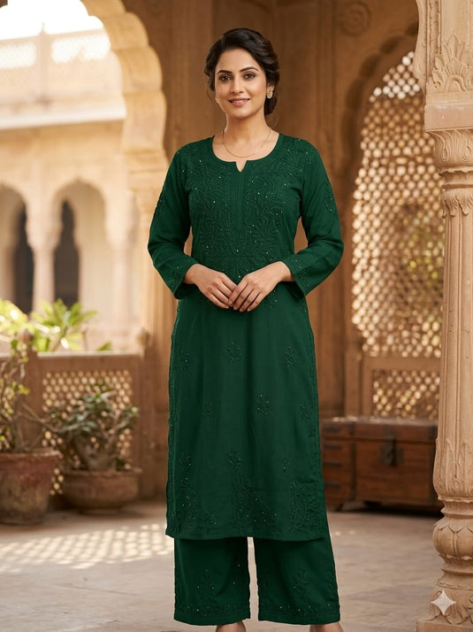 Rayon Plazo set with mukaish work,  Similar available -  Ready to ship