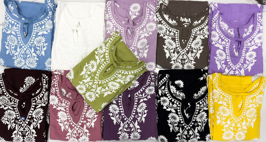 Rayon chikankari kurti - Similar available - Ready to ship