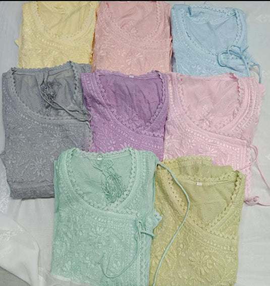 Cotton chikankari Angarkha - similar available                  Ready to Ship