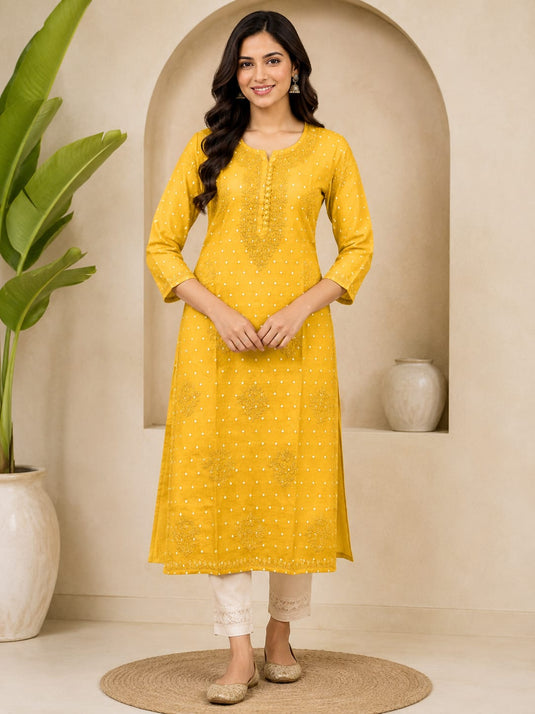 Chanderi  booti chikankari kurti,  Similar available -  Ready to ship