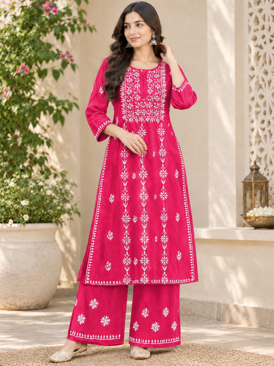 Chikankari Rayon Plazzo set, similar available - Ready to ship