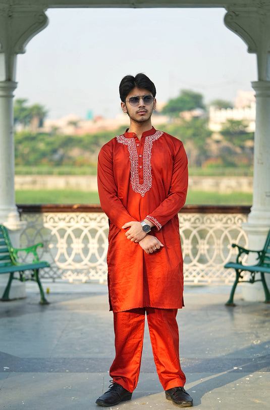 Men's Co ord set hand Embroidered with beads Aari work