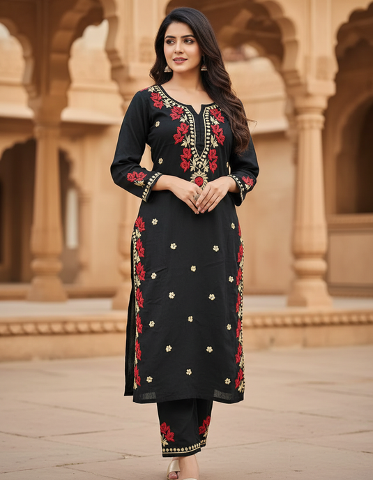 Rayan chikankari ghass patti plazo set - similar available                  Ready to Ship