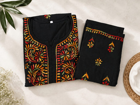 Cotton multicolor chikankari Plazo set,  Similar available -  Ready to ship