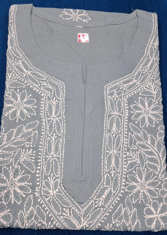 Cotton Rubia chikankari kurti : Ready to ship