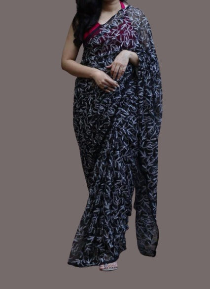 Teptchi white dhaga chiffon saree - similar available - ready to ship