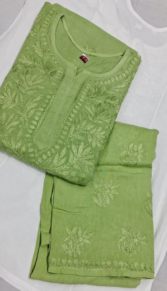 Rayon chikankari kurti plazo set: Ready to ship