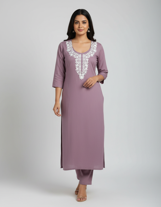 Elegant design for Kaftan or Kurti - Aari kasab hand Embroidery