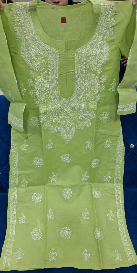 Cotton Rubia chikankari kurti : Ready to ship