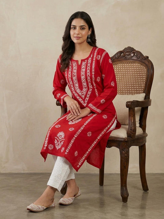 Cotton chikankari kurti - Similar available - Ready to ship