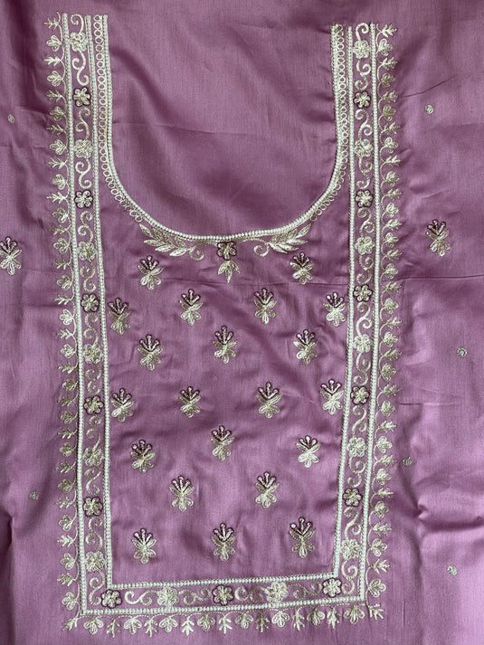 Elegant lavender Aari hand Embroidery Suit